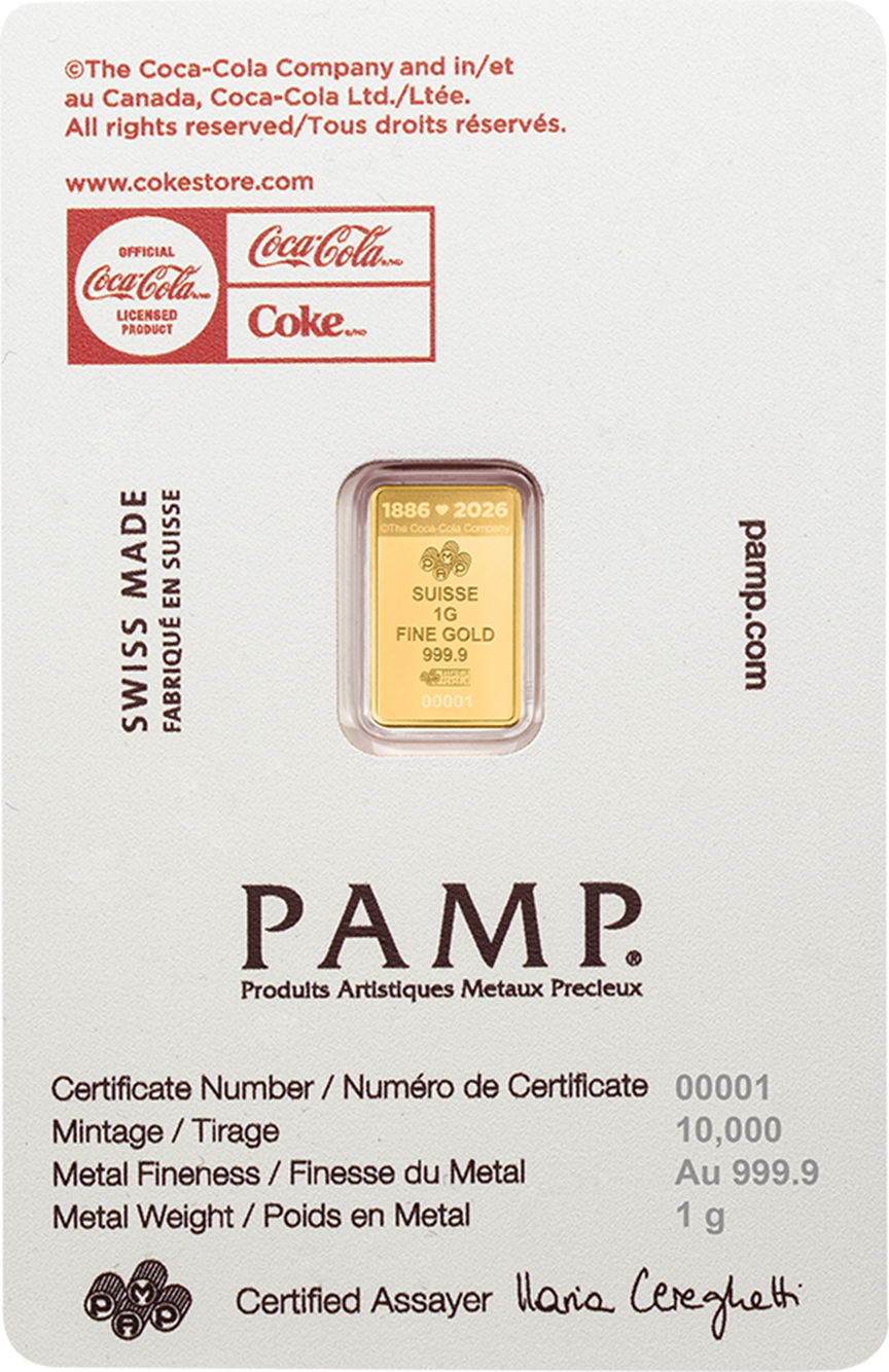 1g Gold Bar Coca-Cola® Love back